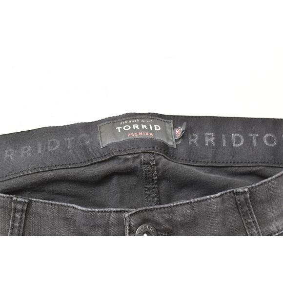 Torrid Bombshell Skinny Jeans Plus Size 20R Distressed Black Denim - Picture 5 of 8